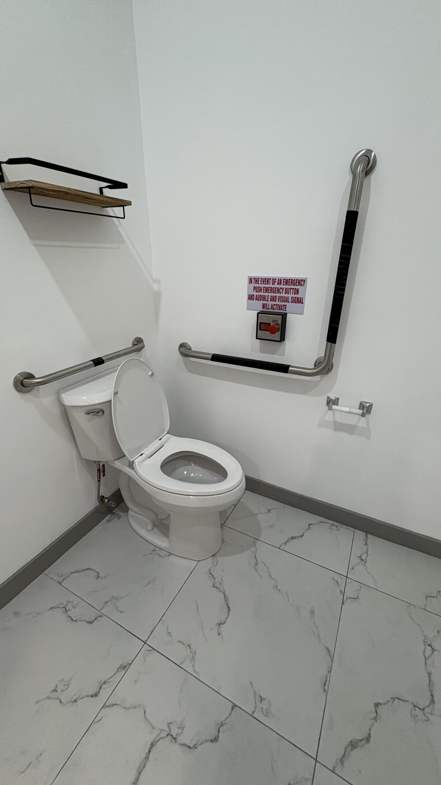 accessible bathroom with an emergency call system